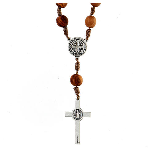 Medjugorje one-decade rosary in olive wood, metal cross 3