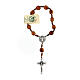 Medjugorje one-decade rosary in olive wood, metal cross s1