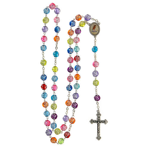 Rosary in coloured PVC made in Medjugorje 4