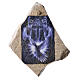 Quadro croce blu Spirito Santo in pietra di Medjugorje s1
