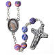 Rosary in violet fimo, 6mm with Medjugorje soil s1