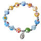 Bracelet in coloured glass with Our Lady of Medjugorje s1