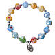 Bracelet in coloured glass with Our Lady of Medjugorje s2