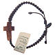 Bracelet with cord and cross in Medjugorje olive wood s2