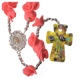 Rosaries and rosary holders: Medjugorje rosary with roses, Murano glass cross