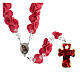 Medjugorje rosary with roses, Murano glass cross s1