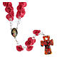 Medjugorje rosary with roses, Murano glass cross s2
