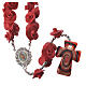 Rosario Medjugorje rose rosse croce vetro Murano s1