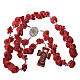 Terço de Medjugorje rosas vermelhas e cruz vidro Murano s4