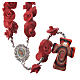 Medjugorje rosary with red roses, Murano glass s1