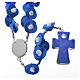 Medjugorje rosary with blue roses, Murano glass s2