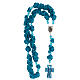 Medjugorje rosary with light blue roses, Murano glass s4