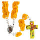 Medjugorje rosary with yellow roses, Murano glass s1