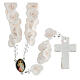 Medjugorje rosary with white roses, Murano glass s2