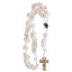 Medjugorje rosary with white roses, Murano glass s4