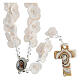 Medjugorje rosary with white roses, Murano glass s1