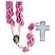 Medjugorje rosary with lilac roses, Murano glass s2