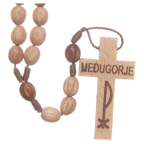Rosary in Medjugorje wood with natural grains 7