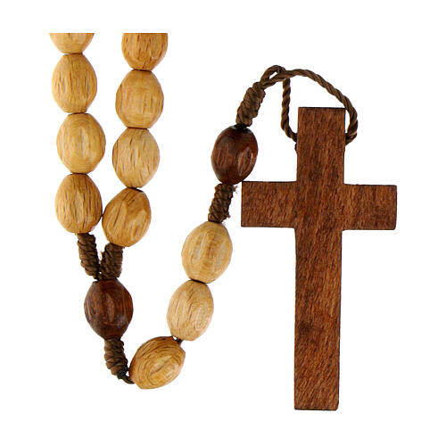 Rosary in Medjugorje wood with natural grains 2