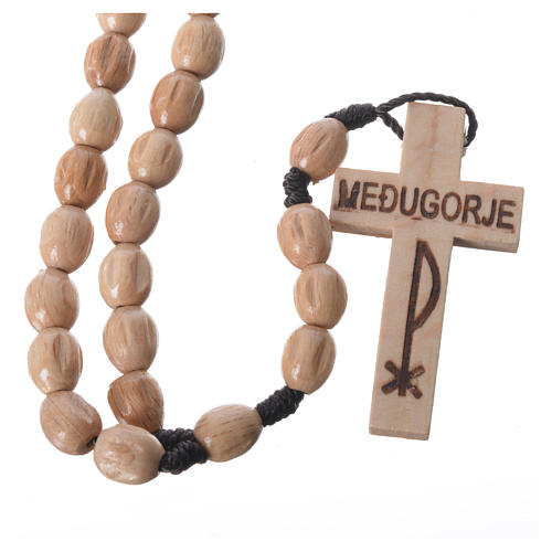 Rosary in Medjugorje wood with natural grains 4