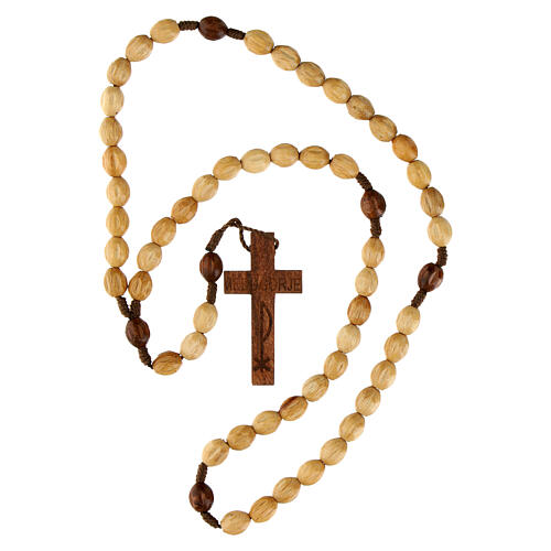 Rosary in Medjugorje wood with natural grains 4