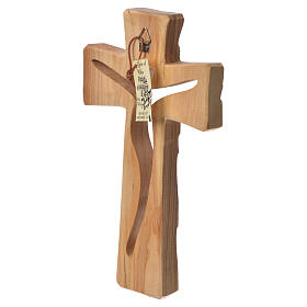 Medjugorje Cross in olive wood measuring 19x11cm