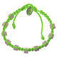 Medjugorje bracelet with green cord and stone grains s1