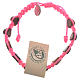 Medjugorje bracelet heart shaped in olive wood pink s1