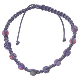 Medjugorje bracelet in fimo purple