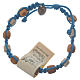 Medjugorje bracelet Tau in olive wood light blue s1