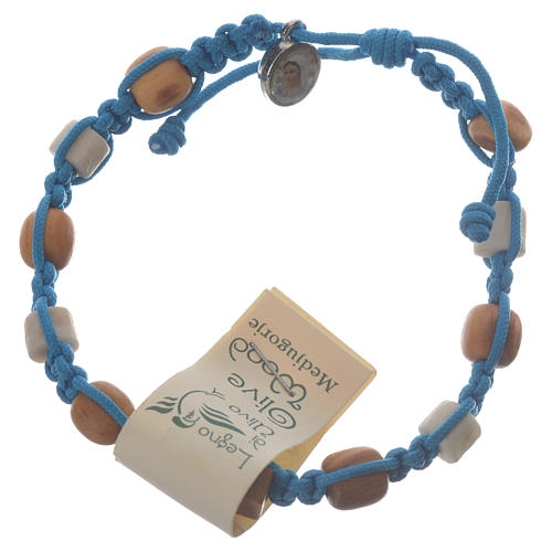 Bracelet olivier Tau Medjugorje bleu 1