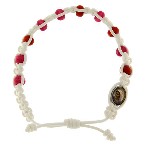 Pulsera decena niño Medjugorje blanco 1