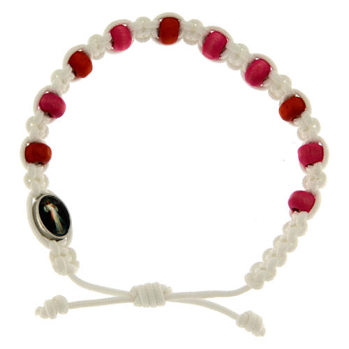 Pulsera decena niño Medjugorje blanco 2