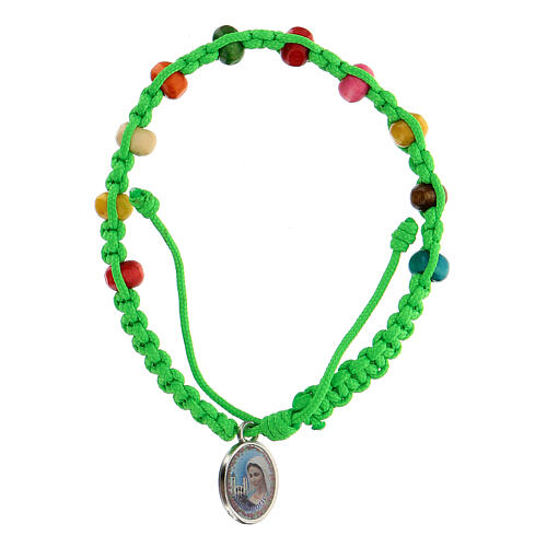 Single decade bracelet for child Medjugorje green 1
