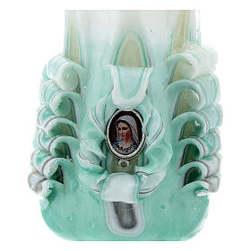 Cruzes e Ímanes: Vela Medjugorje verde 8x4,5 cm