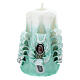 Green Medjugorje candle 8x4.5 cm s1