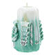 Green Medjugorje candle 8x4.5 cm s3