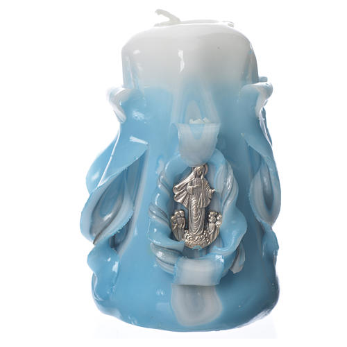 Medjugorje candle light blue 8x4.5cm 1