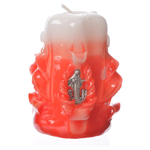Red Medjugorje candle 8x4.5 cm 1