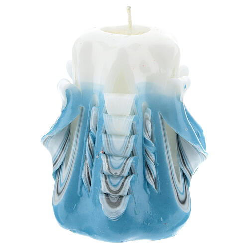 Light blue Medjugorje candle 11x7 cm 3