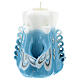 Light blue Medjugorje candle 11x7 cm s4