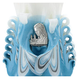 Cruzes e Ímanes: Vela Medjugorje azul 11x7 cm