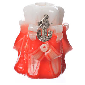 Cruzes e Ímanes: Vela Medjugorje vermelha 11x7 cm