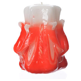 Cruzes e Ímanes: Vela Medjugorje vermelha 11x7 cm