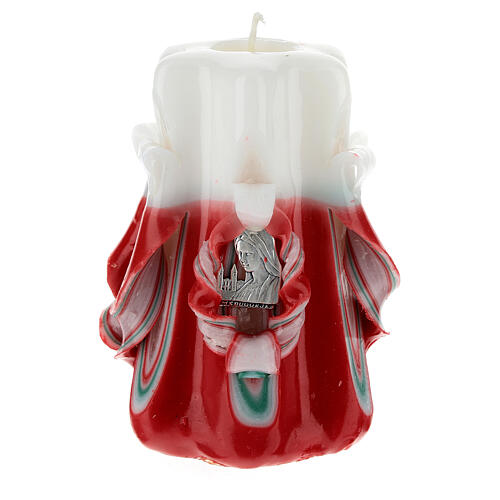 Red Medjugorje candle 11x7 cm 1