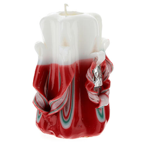 Red Medjugorje candle 11x7 cm 3