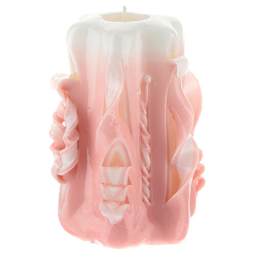 Pink Medjugorje candle 11x7 cm 3