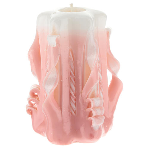 Pink Medjugorje candle 11x7 cm 4