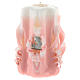 Pink Medjugorje candle 11x7 cm s1