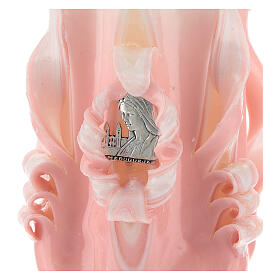 Cruzes e Ímanes: Vela Medjugorje cor-de-rosa 11x7 cm